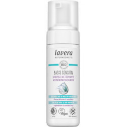 Lavera Mousse nettoyante Basis sensitiv 150 ml nettoyant des peaux sensibles teint net et frais les copines bio
