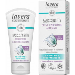 Lavera Crème hydratante apaisante Basis sensitiv 50 ml amande douce aloe vera peaux sensibles Les copines bio