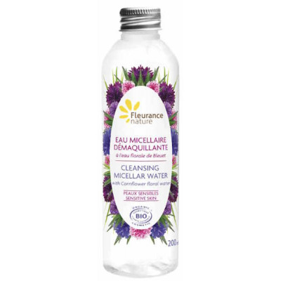Fleurance nature Eau micellaire démaquillante au bleuet bio 200 ml aloe vera adoucissant peau sensible les copines bio