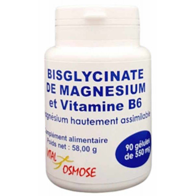 Vital Osmose Bisglycinate de Magnésium Vitamine B6 90 gélules magnésium b6 anti fatigue les copines bio