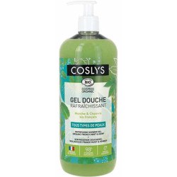 Coslys Gel douche rafraîchissant Menthe Chanvre 1 Litre tous types de peau aloe vera Les copines bio