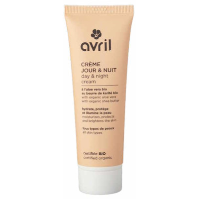 Avril Crème Jour et Nuit certifiée Bio 50 ml crème 2 en 1 aloe vera karité vitamine E Les copines bio