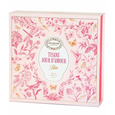 Provence d'Antan Coffret tisane Jour d'amour bio 20 sachets infusion à échanger avec votre partenaire les copines bio