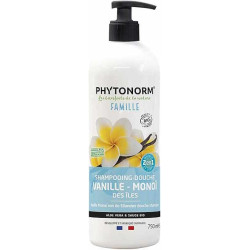 Phytonorm Shampooing douche Vanille Monoï des Iles 750 ml shampoing douche familial Les copines bio