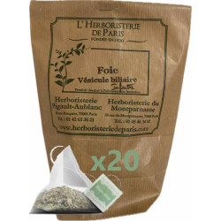 Herboristerie de Paris Tisane Foie Vésicule Biliaire 20 infusettes concentrées de 2gr infusion hépatique les copines bio