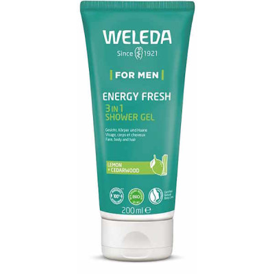 Weleda Gel Douche Men 3 en 1 Energy Fresh pour Homme 200ml énergisant et revitalisant Les copines bio