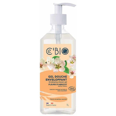 Cé'Bio Gel douche Enveloppant Fleurs d'Abricot 1 Litre Gel douche Abricotl lavant et adoucissant Les copines bio