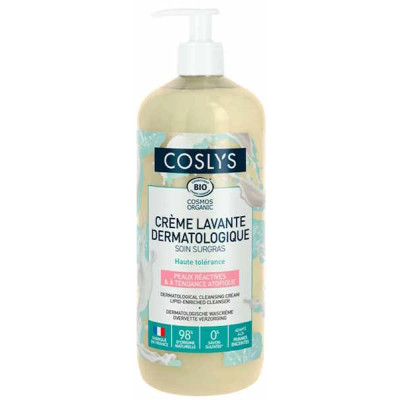 Coslys Crème lavante dermatologique liquide soin surgras 1 Litre gel surgras haute tolérance relipidant Les copines bio