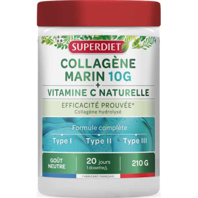 Superdiet Collagène Marin 10g - Vitamine C poudre 210g naticol cartidyss articulations Les copines bio