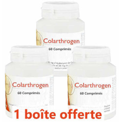 Monapharm Lot de 3 Colarthrogen Collagène marin Acide hyaluronique 3x60 comprimés colartrogen hydrolysé Les copines bio