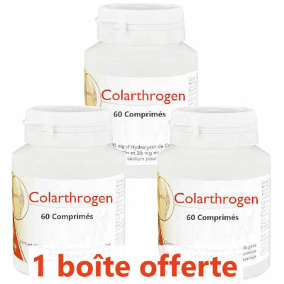 Monapharm Lot de 3 Colarthrogen Collagène marin Acide hyaluronique 3x60 comprimés colartrogen hydrolysé Les copines bio