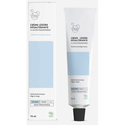Clémence et Vivien Crème légère désaltérante 75ml acide hyaluronique crème fluide bio Les copines bio
