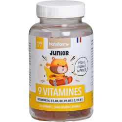 Nat et Form 9 Vitamines Junior+ 60 oursons croissance les copines bio