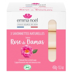 Emme Noël Pack 3 Savonnettes Rose de Damas 3X150gr les copines bio