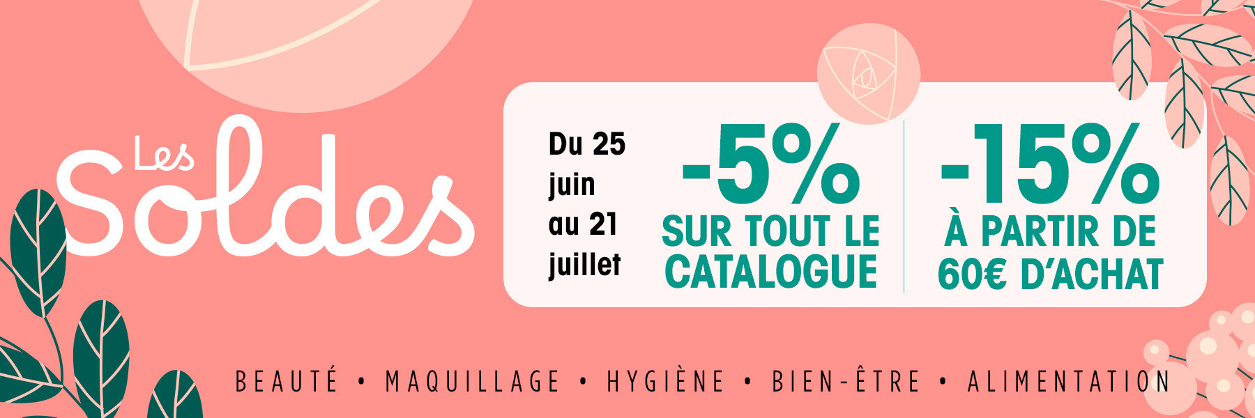 5% sur tout le site, 15% &agrave; partir de 60 &euro; d'achat