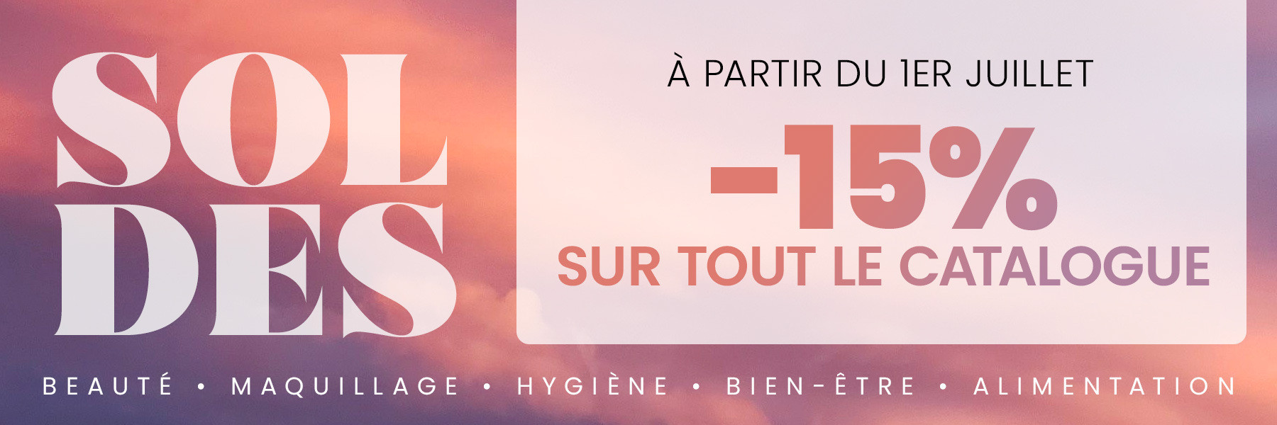 15% sur tout le catalogue